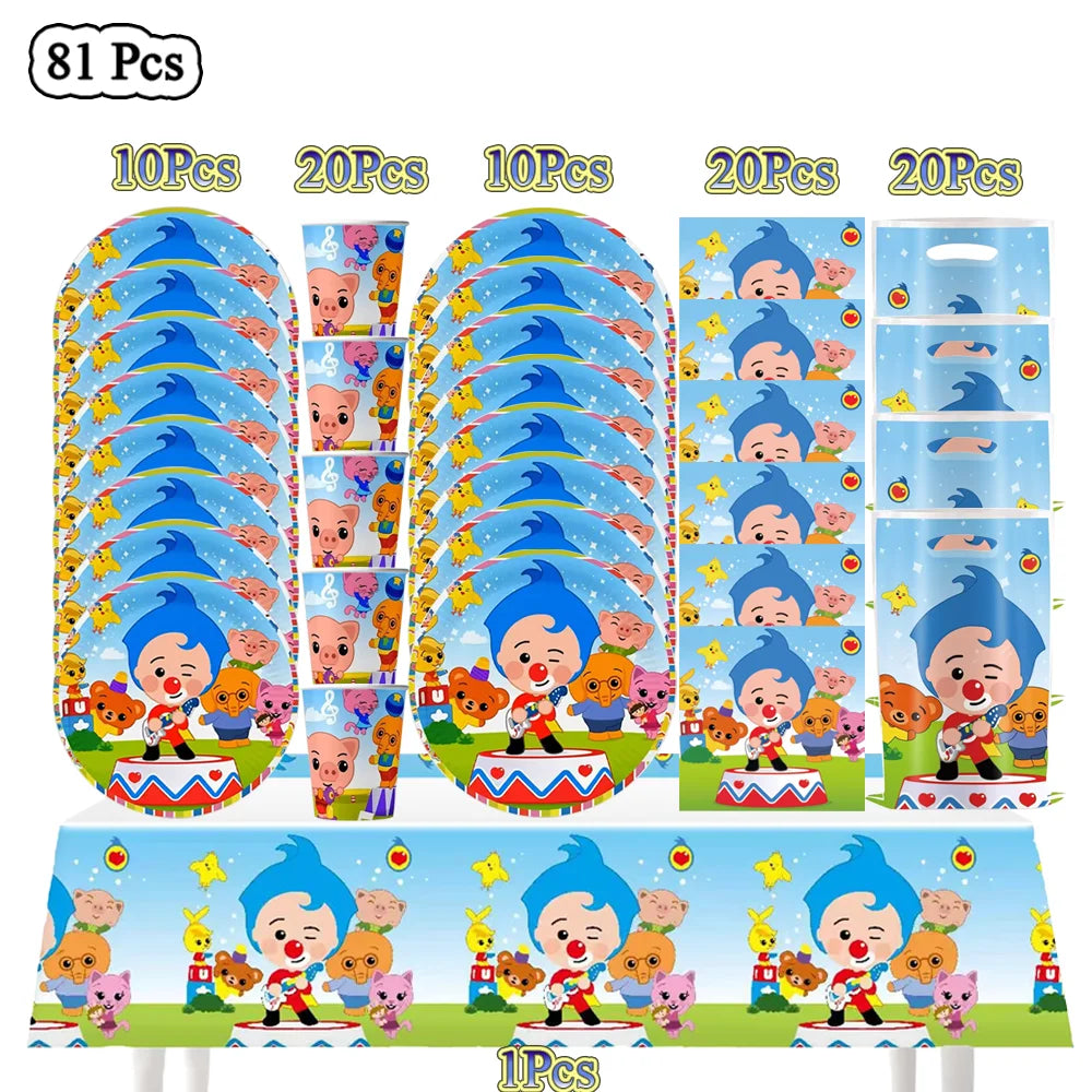 Circus Birthday Party Decor Set Clown Balloons Disposable Tableware Tablecloth Cup Kids Boy Party Supplies Baby Shower Gifts