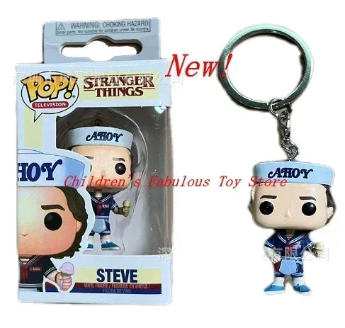13 Styles FUNKO Pocket Stranger Keychain Eleven Dustin Barb Steve Demogorgon Action Figures Toys THINGS with Box
