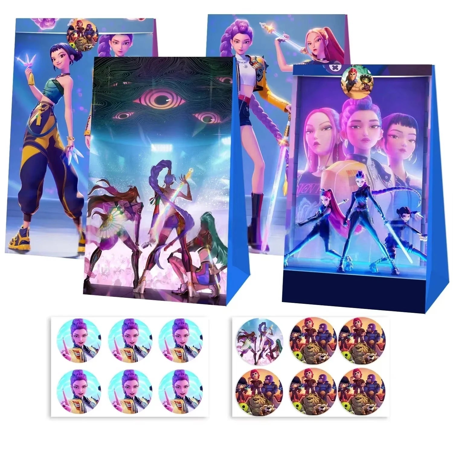 Demon Hunter Birthday Party Supplies Favors Kids Surprise Goody Bags Fillers Balloons Banner for Girls K-pop Anime Cosplay Party