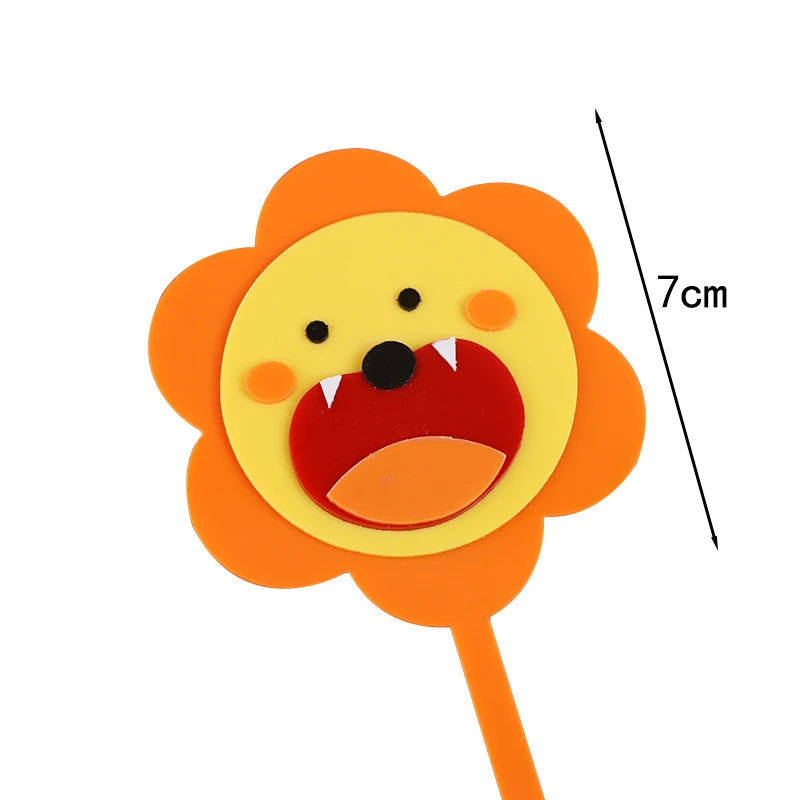 Baby Show Constellation Animal Leo Lion Happy Birthday Cake Topper Yellow Balloon Trees for Cake Decorating Party Supplies Gifts