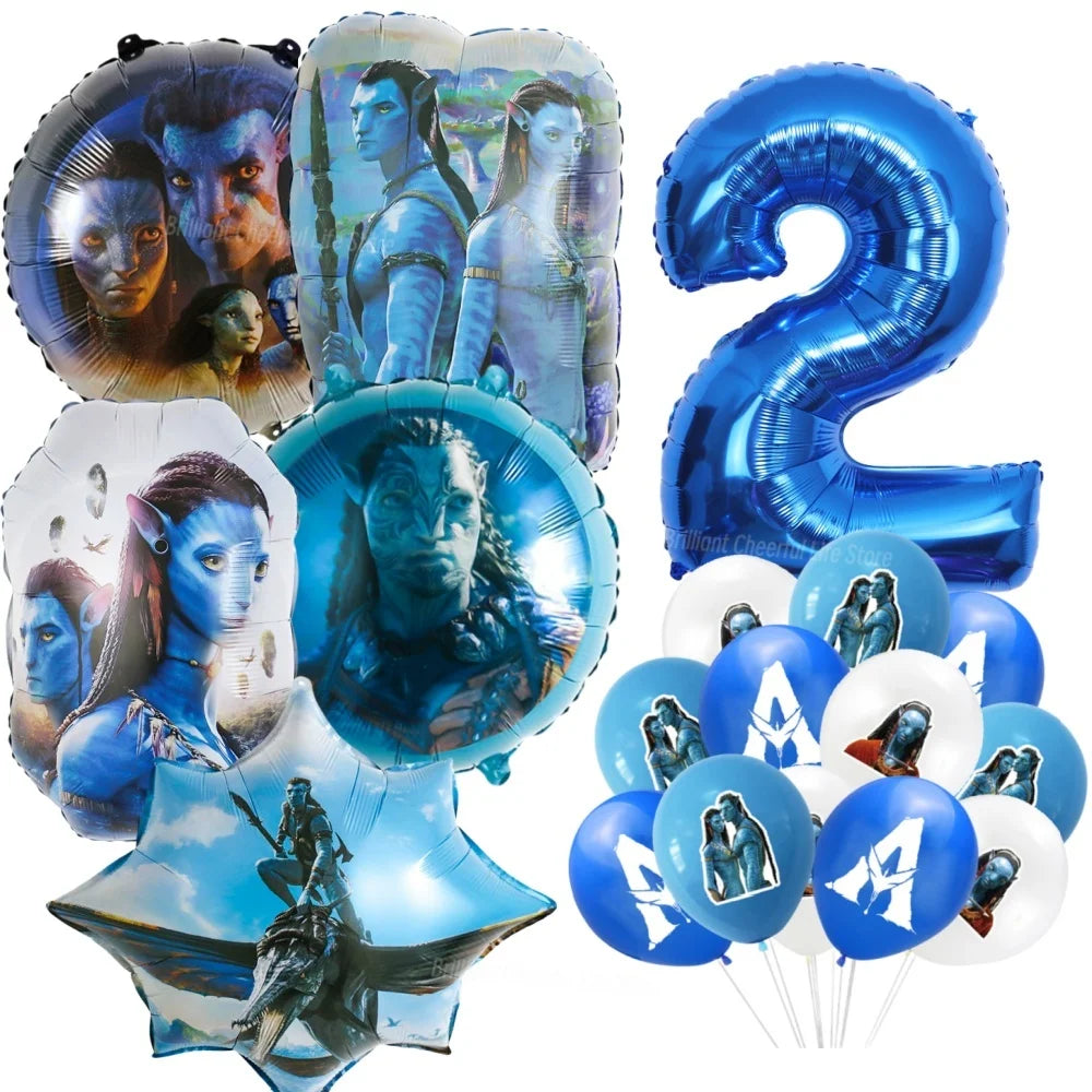 Avatar 3 Balloon Birthday Party Decoration Tableware Cup Plate Tablecloth Banner Background Gift Bag Baby Shower Supplies Gift