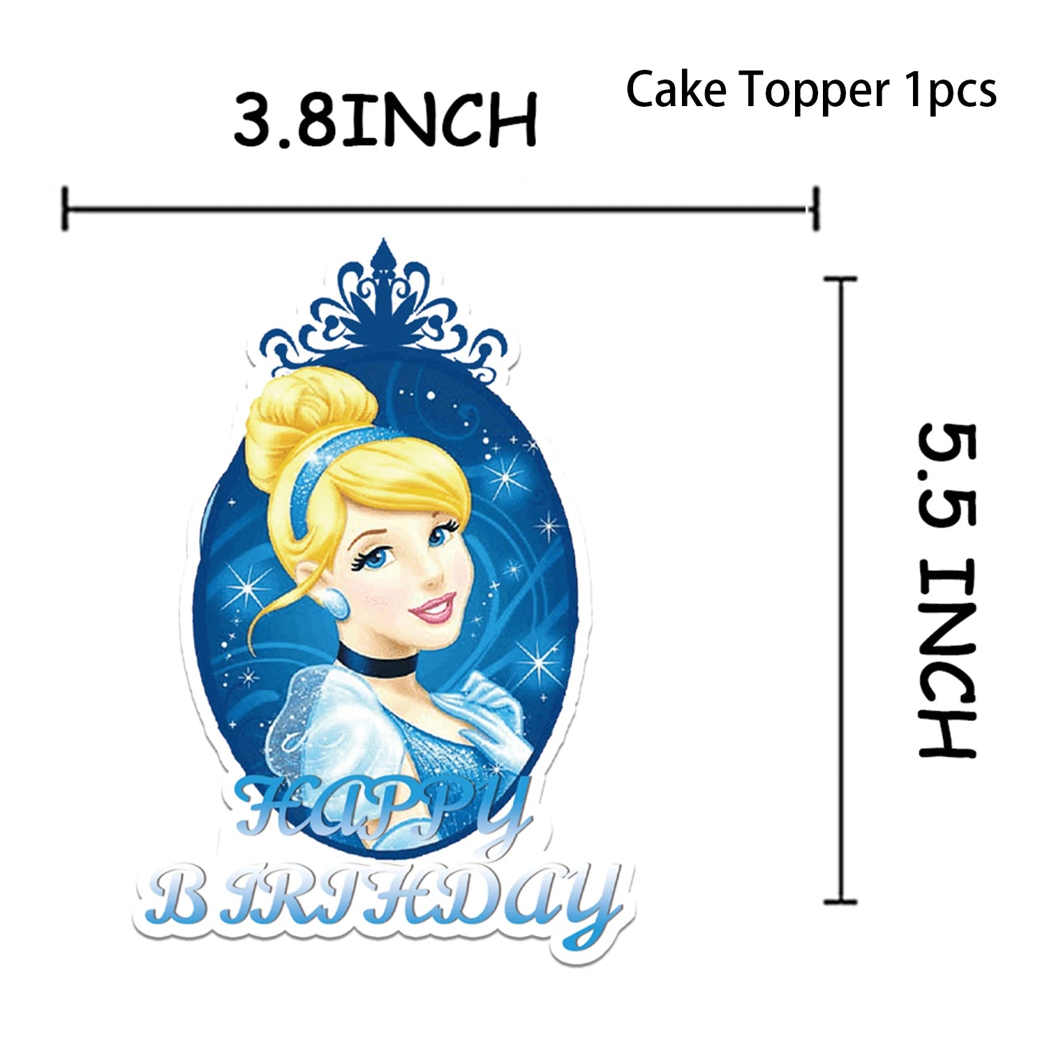 Disney Cinderella Theme Party Supplies Girls Birthday Decoration Tableware Set Paper Cup Plate Tablecloth Balloon Baby Shower
