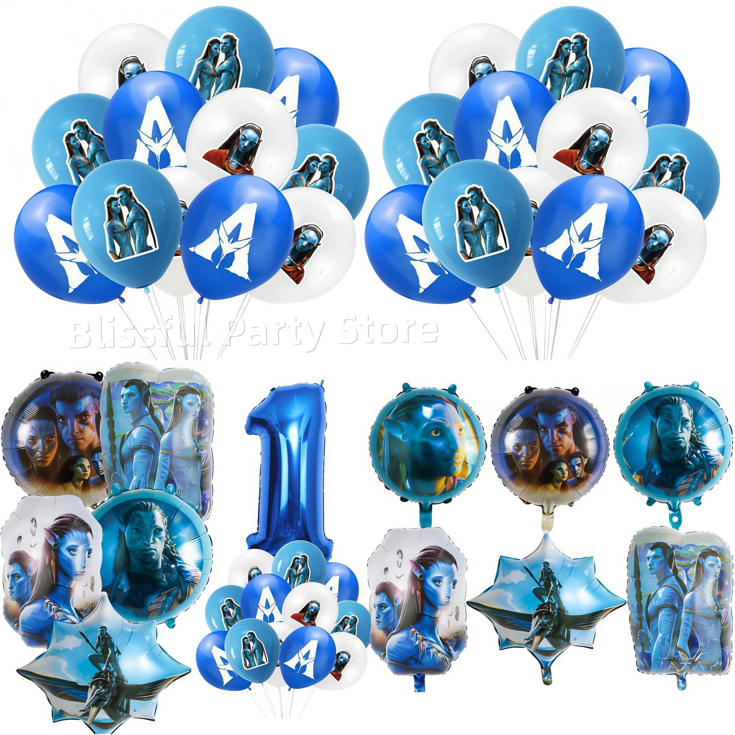 Avatar Theme Balloon Set Birthday Decoration Fire and Ash‌ Number Ballon Movie Themed Boy Party Supplies Gift Baby Shower Globos
