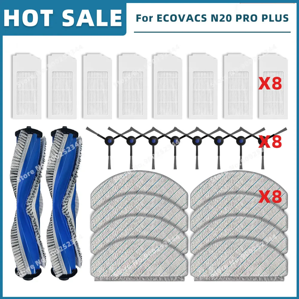 Compatible For ECOVACS DEBOT N20 / N20 PLUS / N20 PRO PLUS Spare Parts Accessories Main Side Brush Hepa Filter Mop Cloth