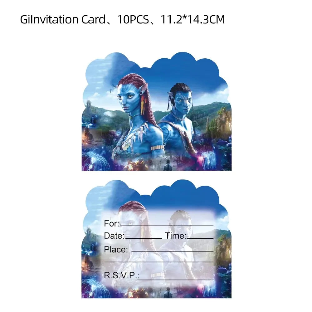 Disney Movie Avatar Birthday Party Decor Disposable Tableware Avatar 2 Balloons Set Cake Topper Gift Bags Baby Kid Party Supplie