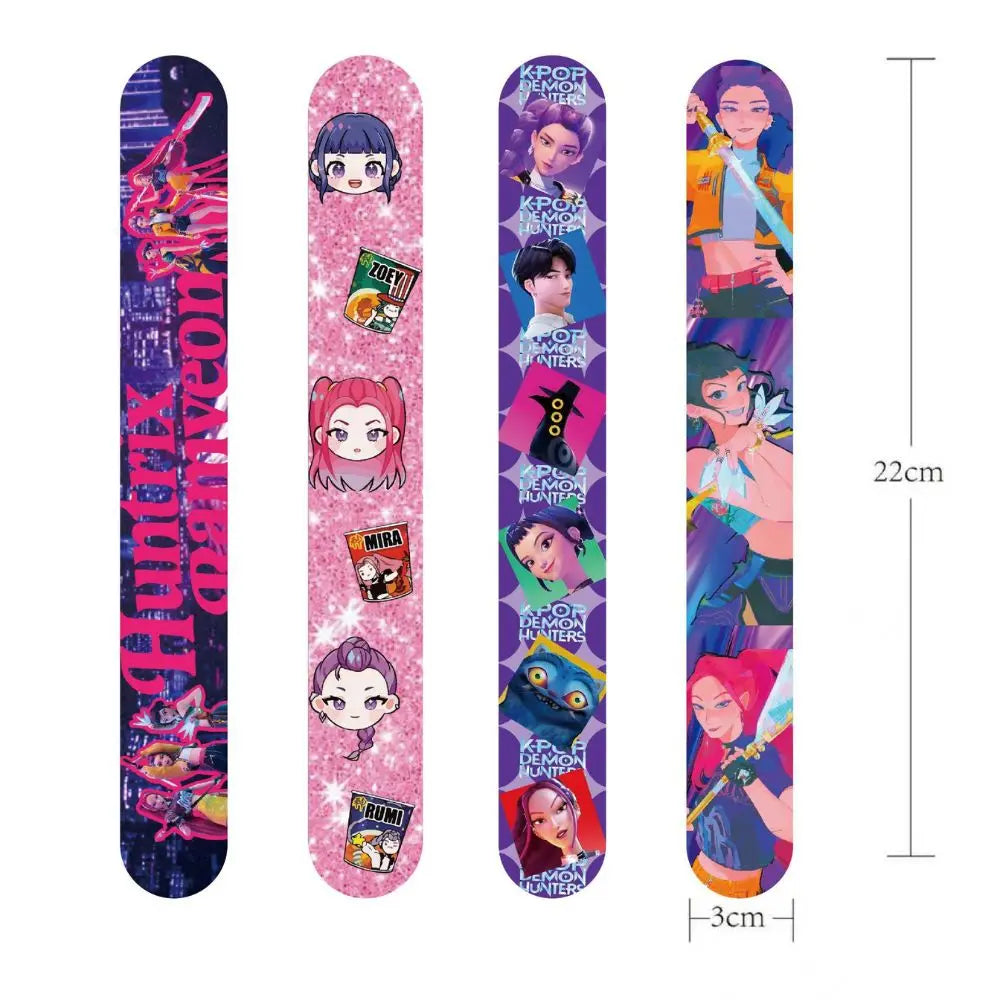 12-36pcs K-Ppop Demon Hunters Slap Bracelets Party Favors Birthday Party Gifts for Kids Snap Bracelets Christmas Party Decoratio