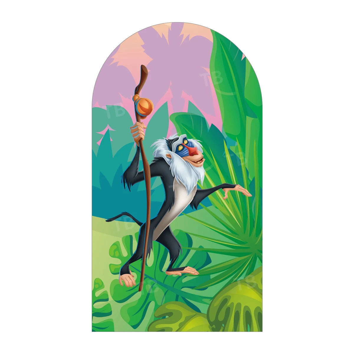 Disney Lion King Simba Arch Backdrop Cover Green Forest Baby Shower Kids Birthday Party Photo Background Wall Elastic Fabric