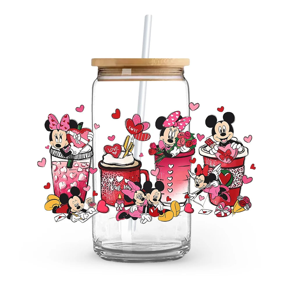 Cartoon Cute Princess Mickey Minnie Stitch Vinyl Sticker For Clothes Iron On Transfer Applique Decor Washable Fusible Patch