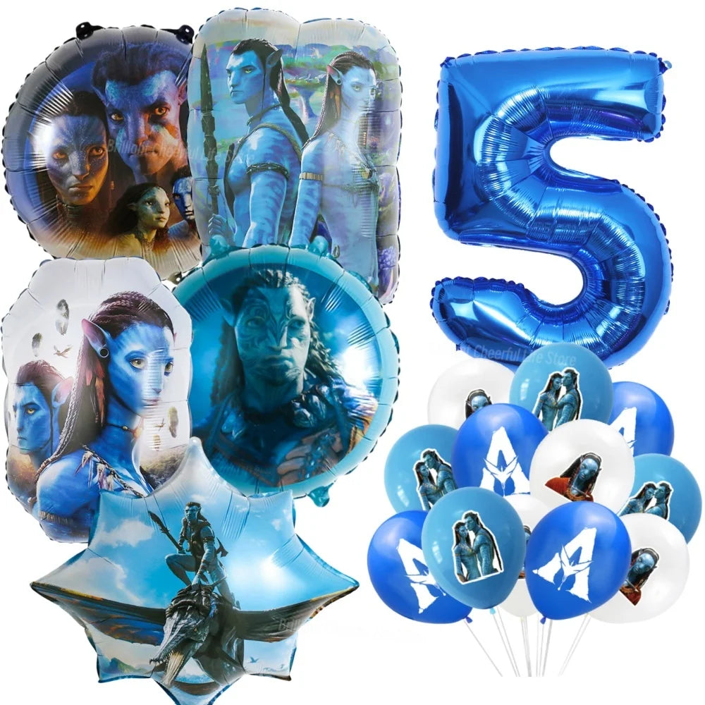Avatar 3 Balloon Birthday Party Decoration Tableware Cup Plate Tablecloth Banner Background Gift Bag Baby Shower Supplies Gift