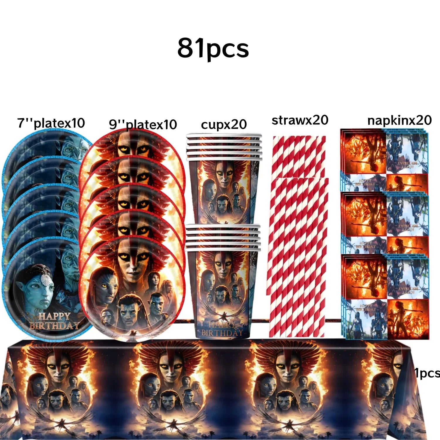 Avatar 3 Balloon Birthday Party Decoration Tableware Cup Plate Tablecloth Banner Background Gift Bag Baby Shower Supplies Gift