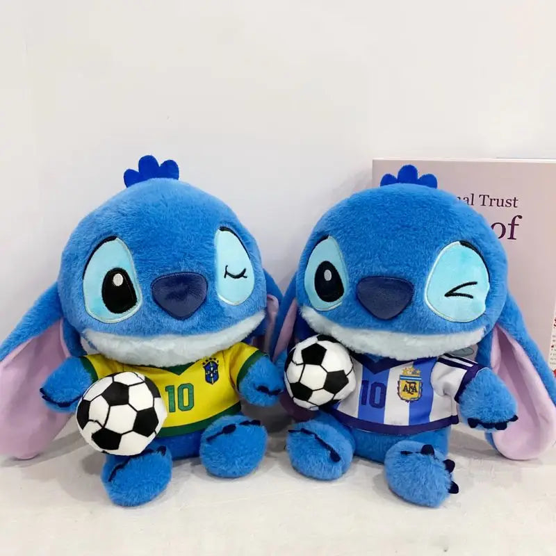 2026 Disney Stitch Football Star With Number Plush Dolls Cartoon Anime Plush Stuffed Toys Kawaii children fans Gift