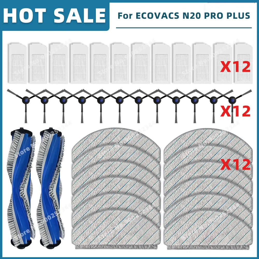 Compatible For ECOVACS DEBOT N20 / N20 PLUS / N20 PRO PLUS Spare Parts Accessories Main Side Brush Hepa Filter Mop Cloth