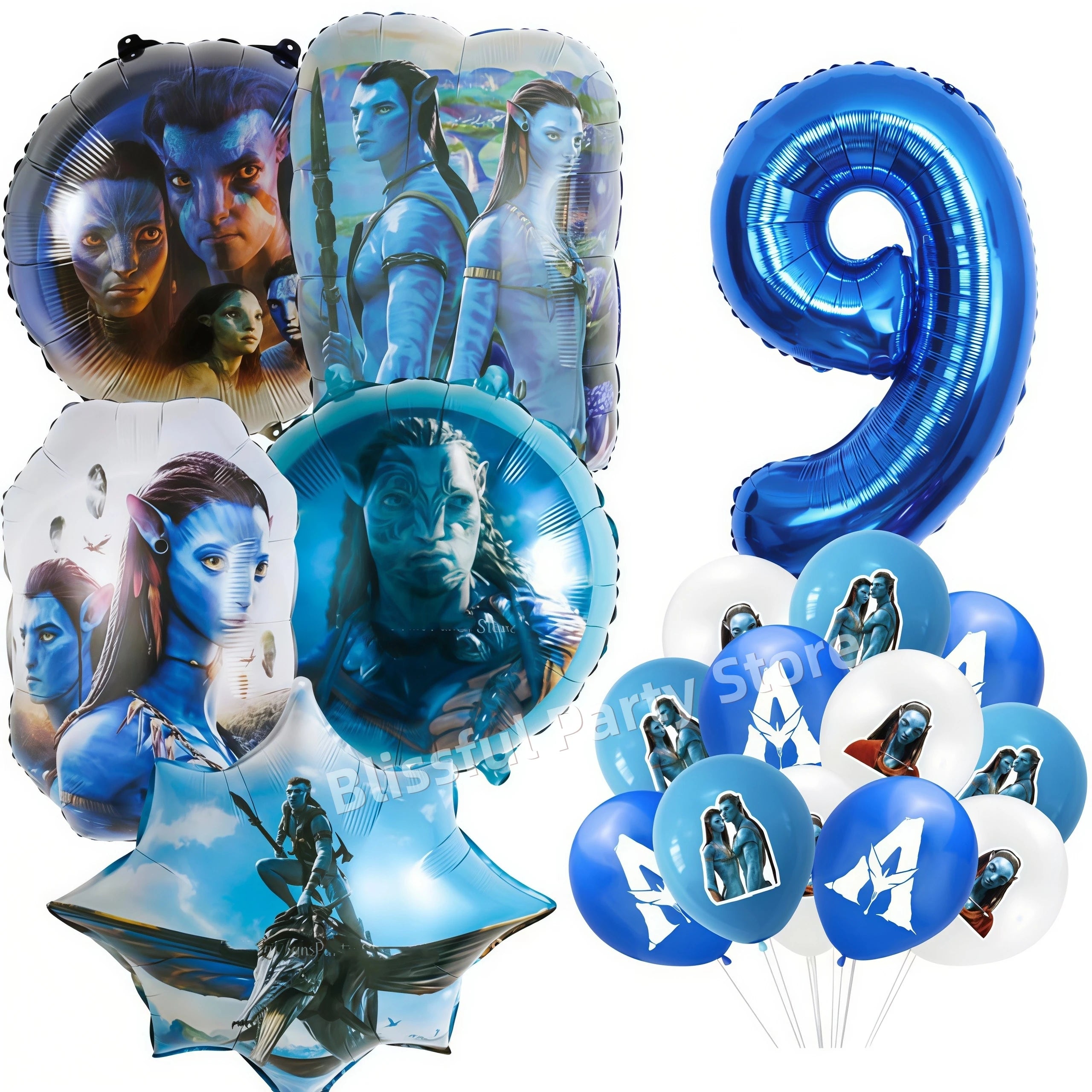 Avatar Theme Balloon Set Birthday Decoration Fire and Ash‌ Number Ballon Movie Themed Boy Party Supplies Gift Baby Shower Globos