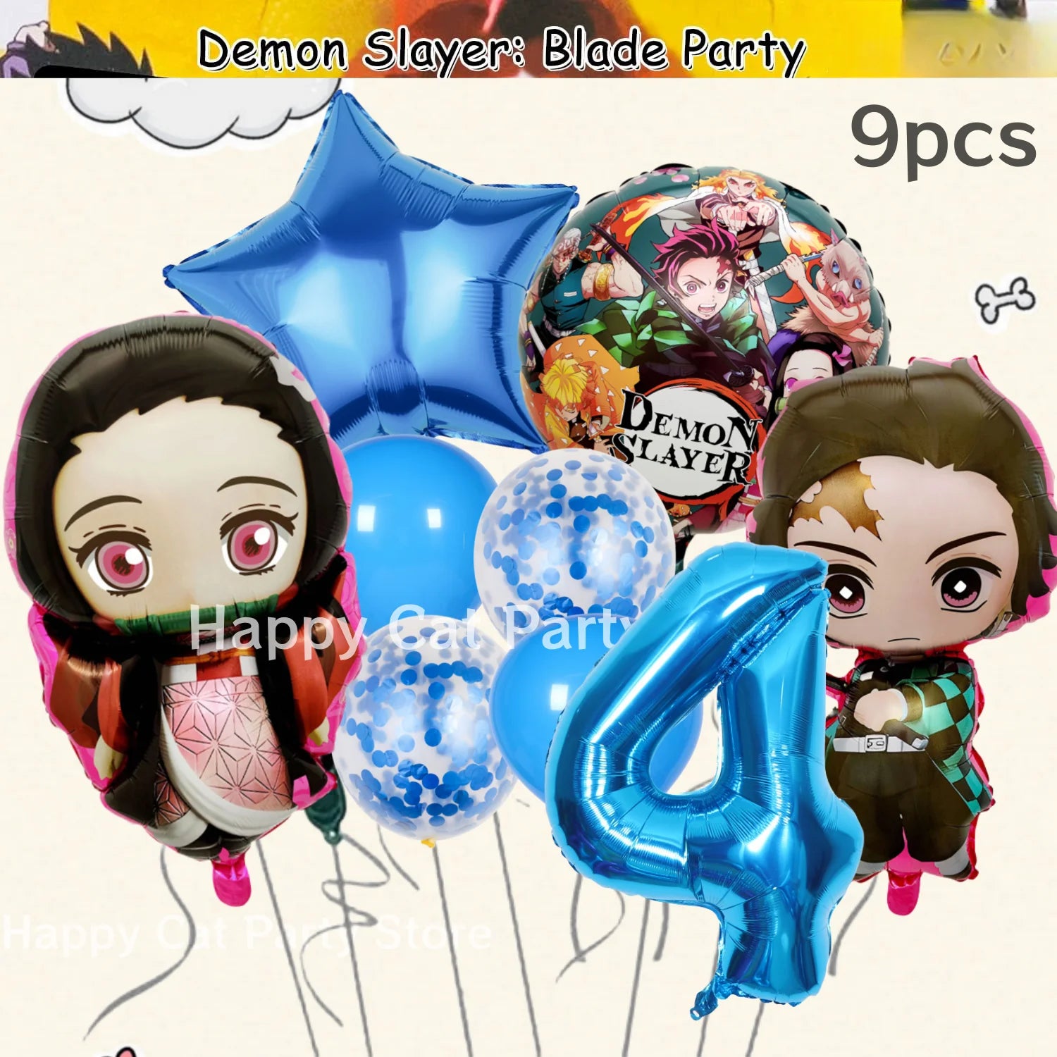 Demon Slayer Birthday Party Decor Kimetsu No Yaiba Tableware Tablecloth Plate Cup Balloon Baby Shower Kids Favors Party Supplies