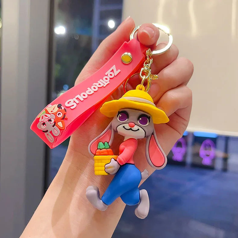 Cute Zootopia Keychain High-Quality Cute Cartoon anime Judy Hopps Officer Nick  Keychain Bag Christmas Gift Fans Party Gifts