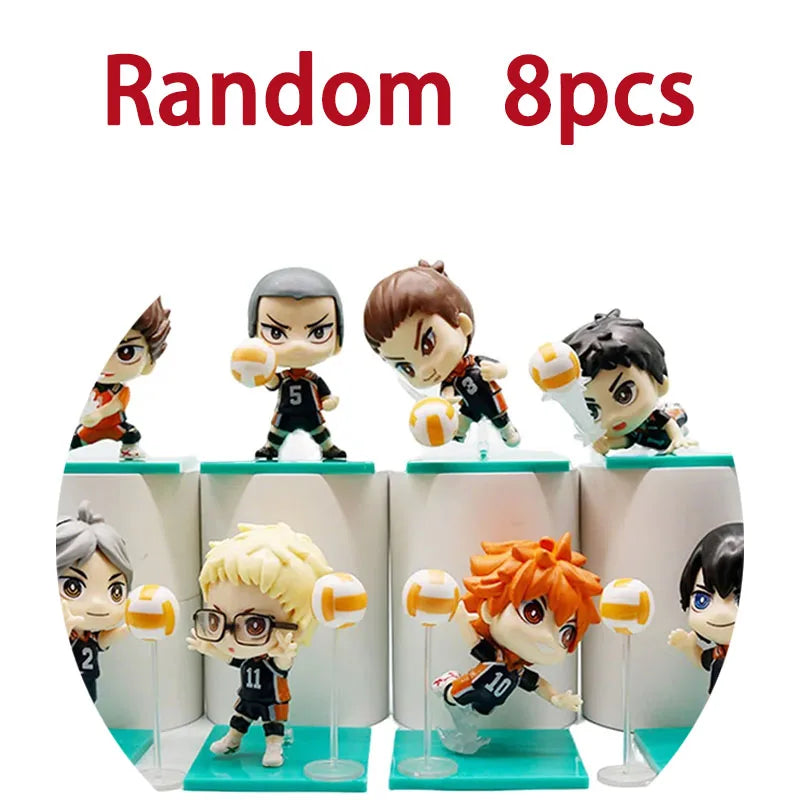 6-9cm Haikyuu!!  Volleyball Boys Anime Figures Hinata Shoyo Tobio Kageyama Daichi Sawamura Models Toy Passionate Friend Gifts