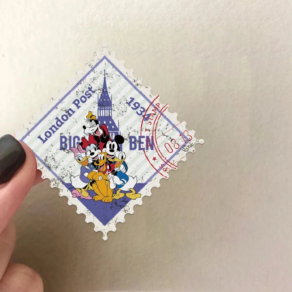 10/30/50pcs Disney Retro Mickey Stamps Cartoon Stickers Funny Graffiti Sticker for Kids Toy DIY Stationery Notebook Phone Decals