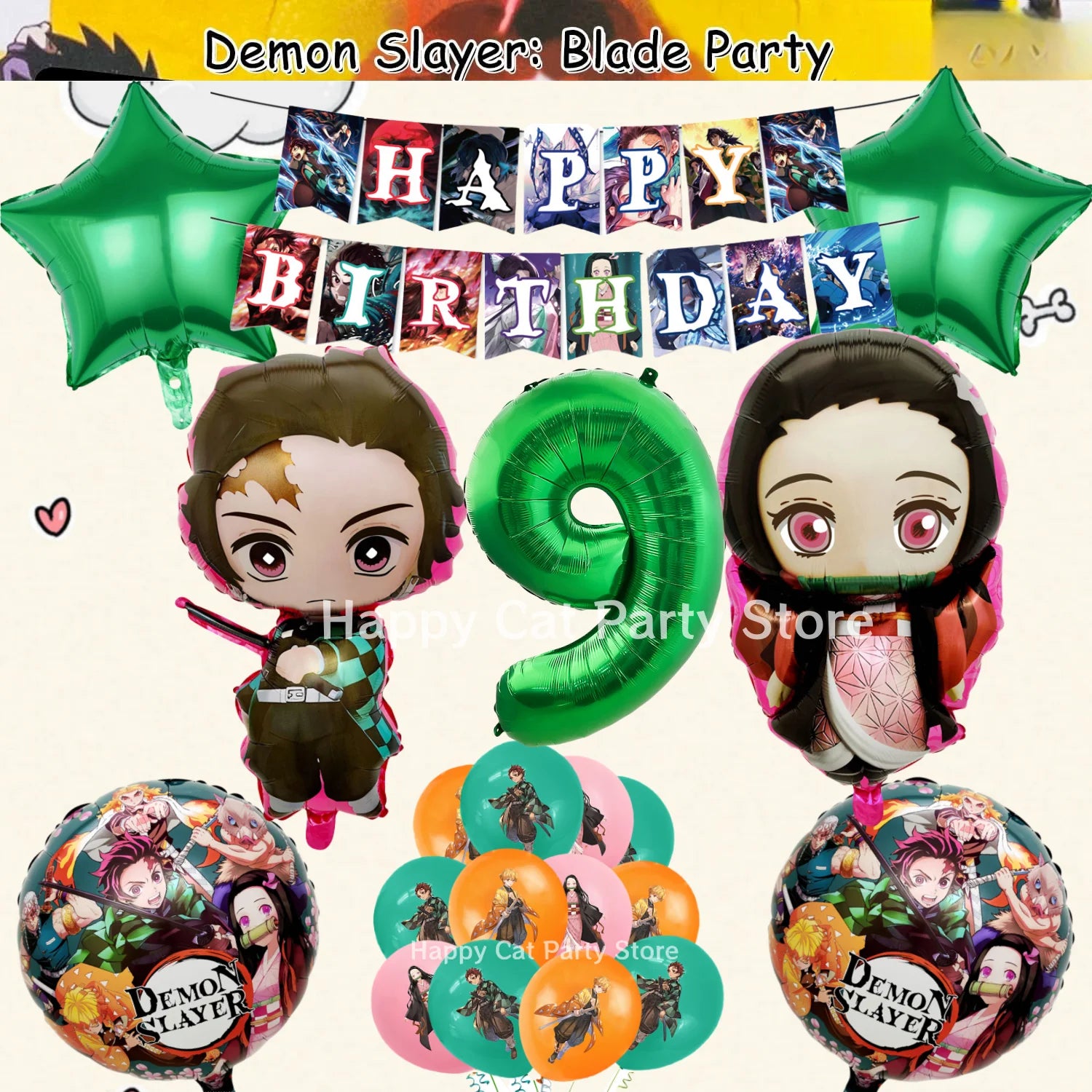 Demon Slayer Birthday Party Decor 20pepole Tableware Kimetsu No Yaiba Tablecloth Plate cup Baby Shower Kids Favor Party Supplies