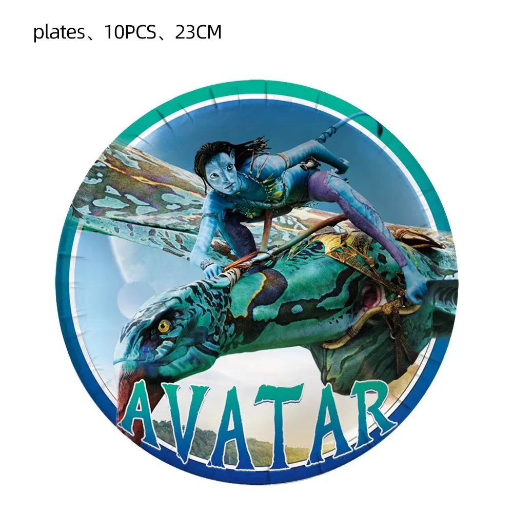 Disney Movie Avatar Birthday Party Decor Disposable Tableware Avatar 2 Balloons Set Cake Topper Gift Bags Baby Kid Party Supplie