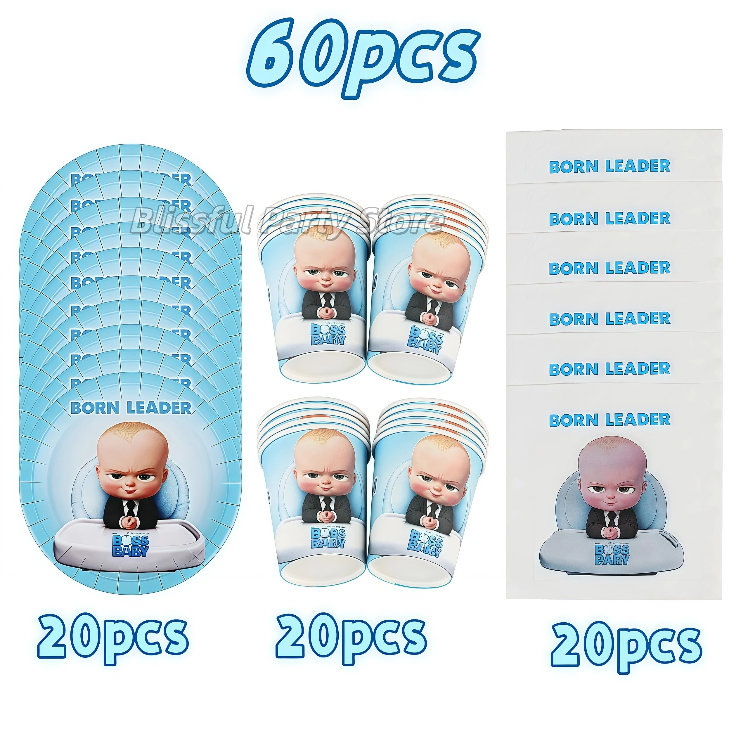 Cartoon Bossed Baby Theme Newborn 1st Birthday Party Decor Disposable Tableware Background Balloon Kid Baby Shower Supplies Gift