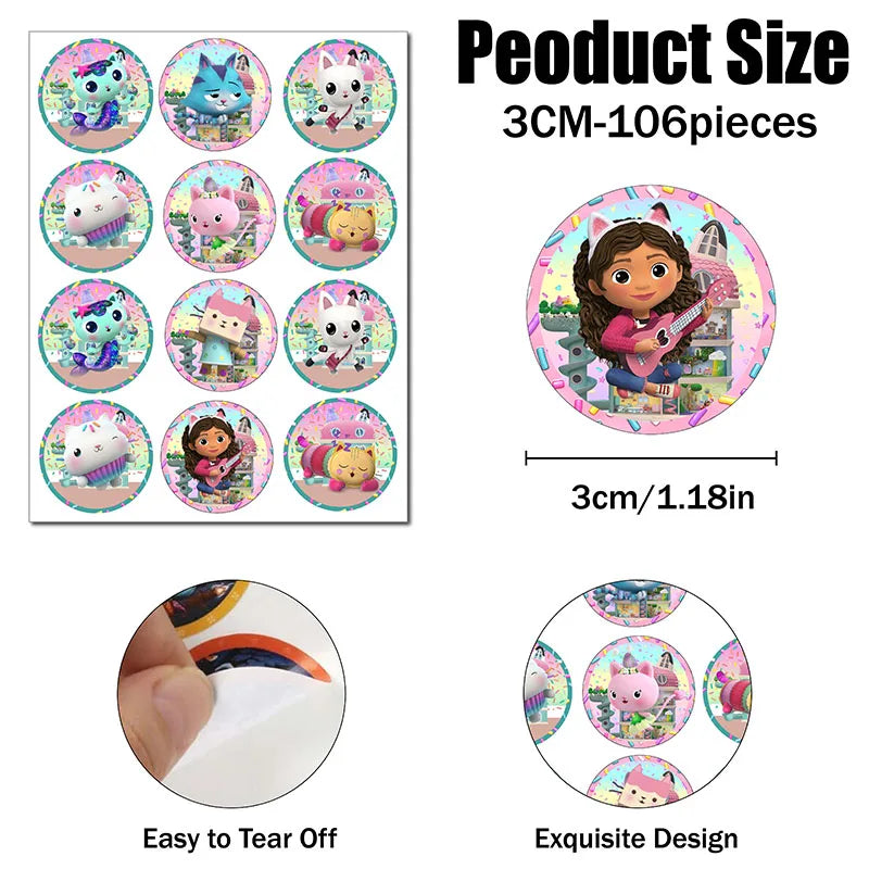 Cartoon Gabby Dollhouse Party Supplies Birthday Party Disposable Tableware Set Paper Plate Cup Napkins Baby Shower Decorations