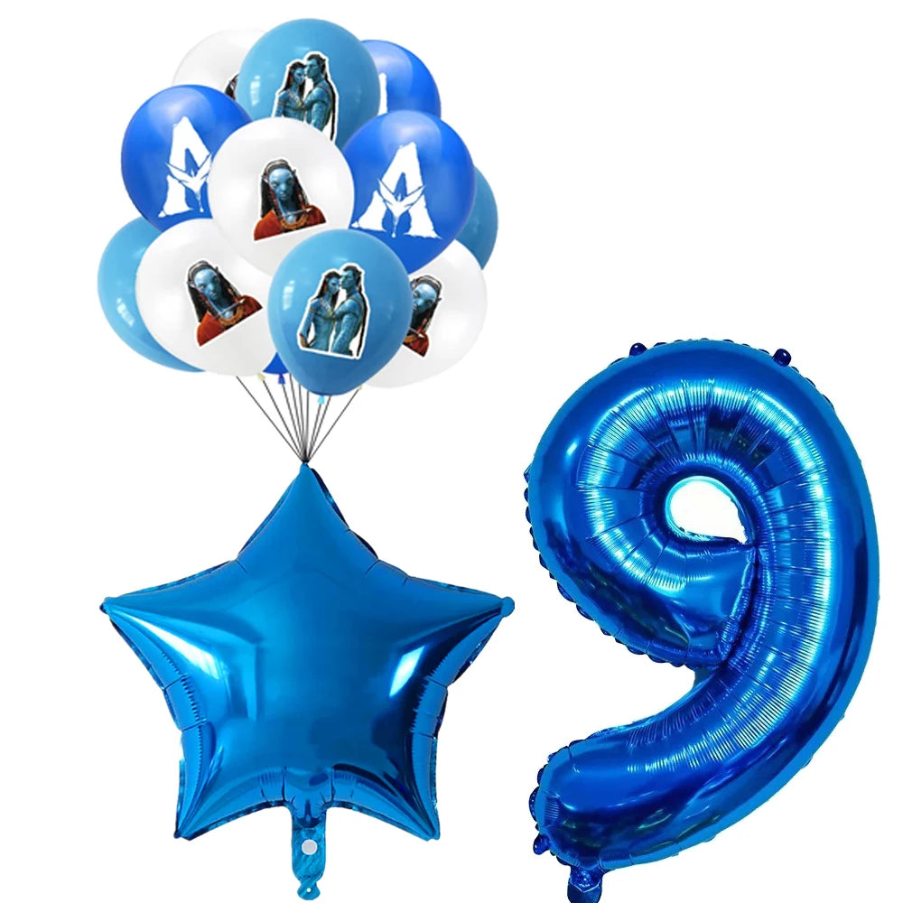 Disney Movie Avatar Birthday Party Decor Disposable Tableware Avatar 2 Balloons Set Cake Topper Gift Bags Baby Kid Party Supplie