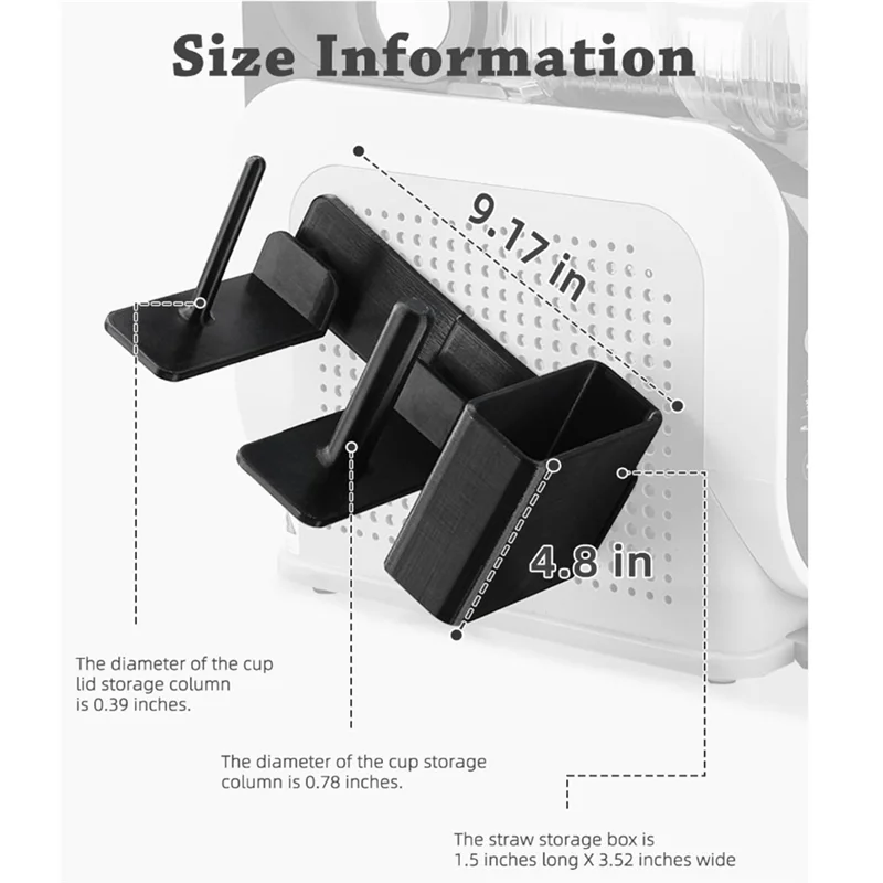 ABVI-Cup Organizer For Ninja Slushie Machine FS301 & FS300 3-In-1 Side-Mounted Holder For Cups Lids & Straws Accessories