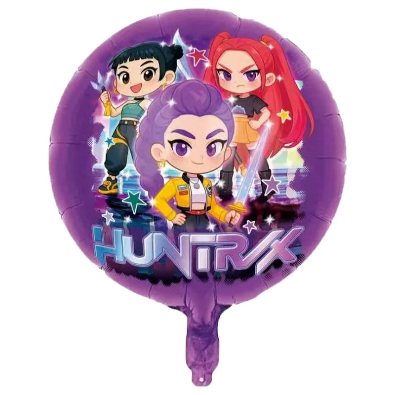 5pcs Kpop Demon Hunter Foil Balloons Birthday Decorations Huntrix Cumpleaños Guerreras K Pop Saja Boys Party Supply Globos Rumi