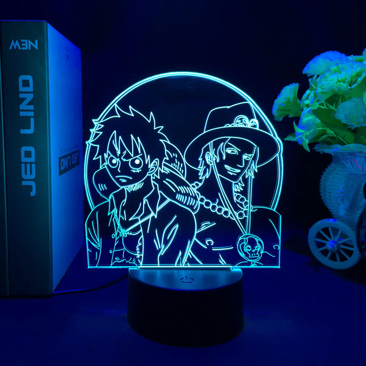 Anime One Piece Wanted Card Action Figures Monkey D Luffy Led Acrylic Stand Nightlight For Kids Child Cool Birthday Gift