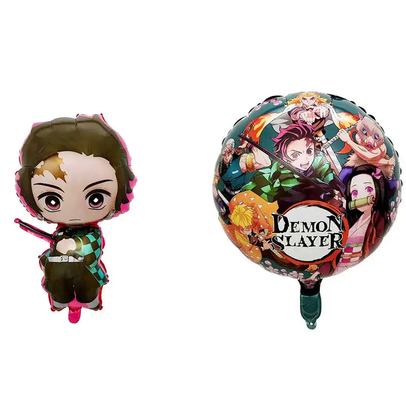 Demon Slaye Balloon Children's Birthday Party Background Decoration Banner Room Decoration Background Photography Baby Shower