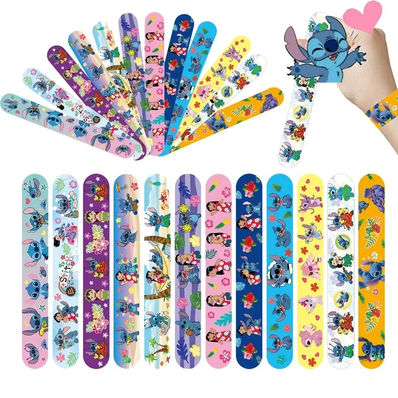 12/24/ PCS Lilo&Stitch Toys Stitch Wristbands A Aariety Of Anime Doll Characters Children pat circle  Educational Birthday Gifts