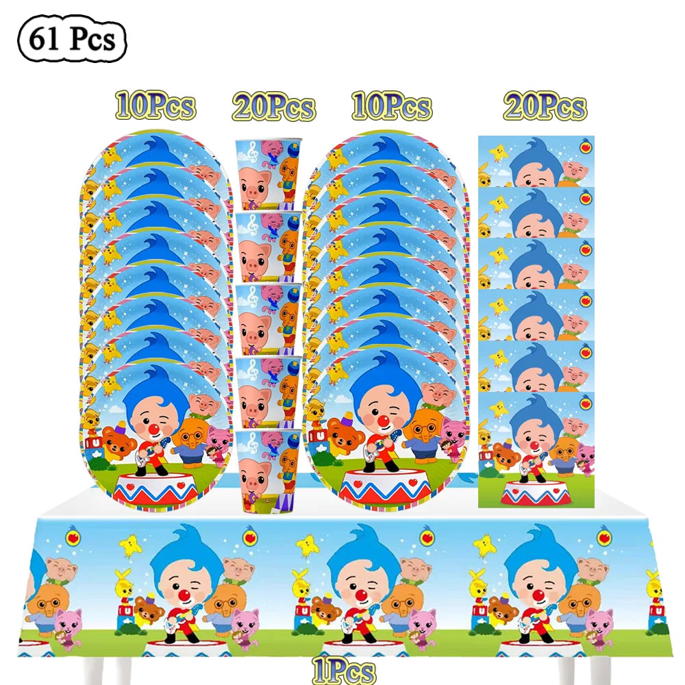 Circus Birthday Party Decor Set Clown Balloons Disposable Tableware Tablecloth Cup Kids Boy Party Supplies Baby Shower Gifts