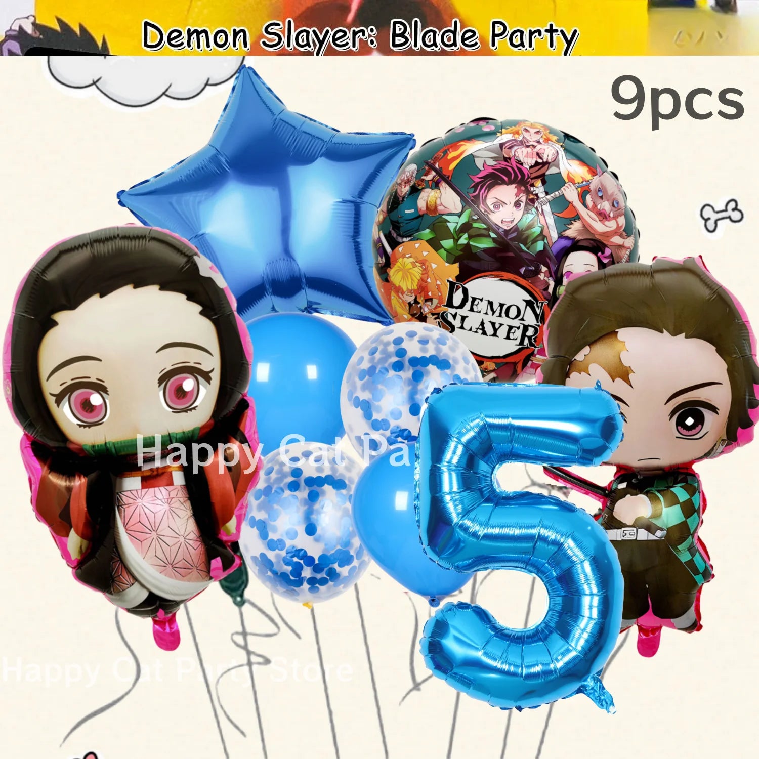 Demon Slayer Birthday Party Decor Kimetsu No Yaiba Tableware Tablecloth Plate Cup Balloon Baby Shower Kids Favors Party Supplies