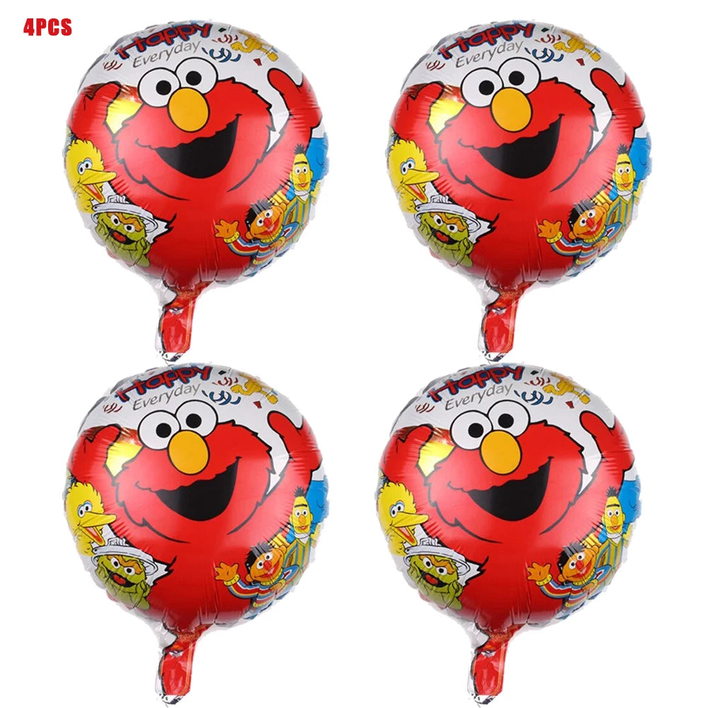 Disney Cartoon SEsame-Streets Birthday Party Set Supplies Kids Disposable Tableware Balloon Cake Topper Banner Plates Decoration