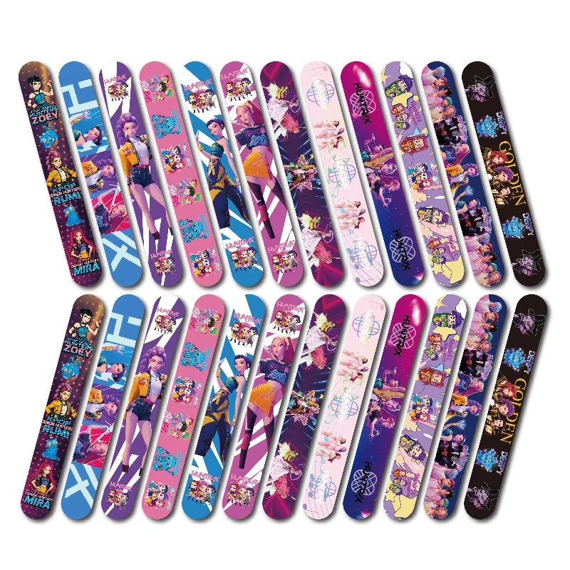 12/24/36  PCS  Kpop Demon Hunter Slap Bracelets Anime Snap Wristband for Birthday Party Favors School Prize Gifts