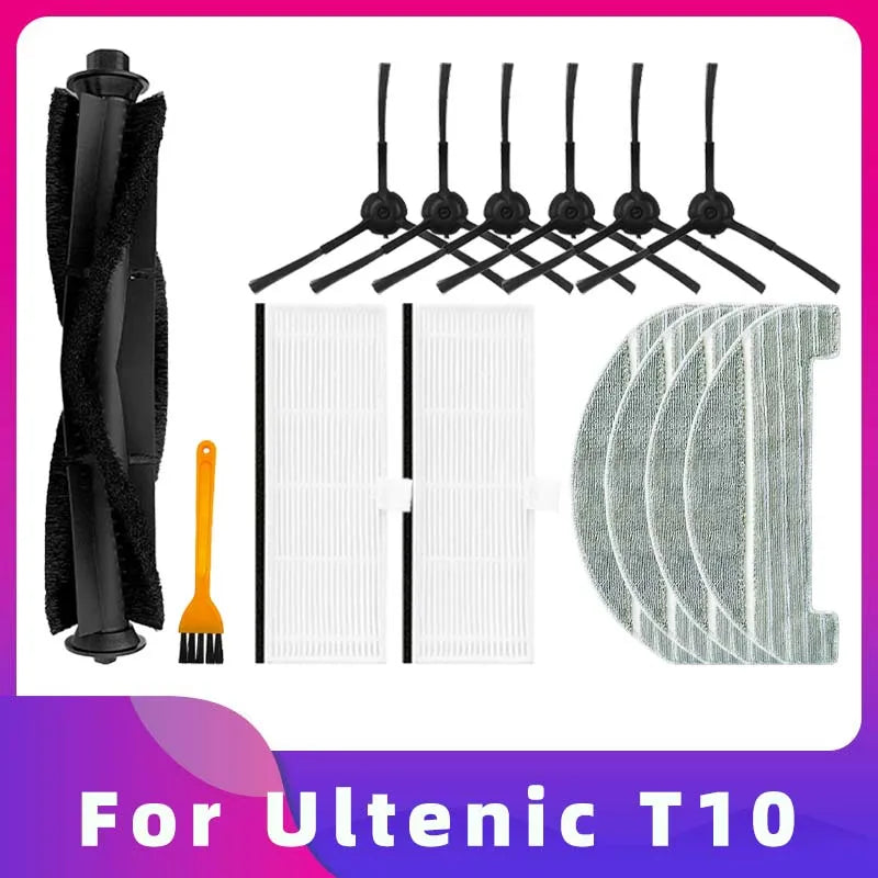 Compatible For Ultenic T10 Robot Vacuum Cleaner Main Brush Side Brush Hepa Filter Mop Rag Replacement Spare Parts Accessories