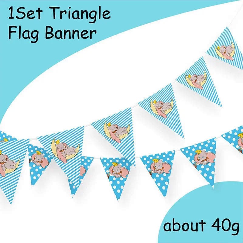 Cartoon Disney Dumbo Theme Decoration Angle Disposable Tableware Cup Plate Tablecloth Baby Shower Children's Day Party Supplies