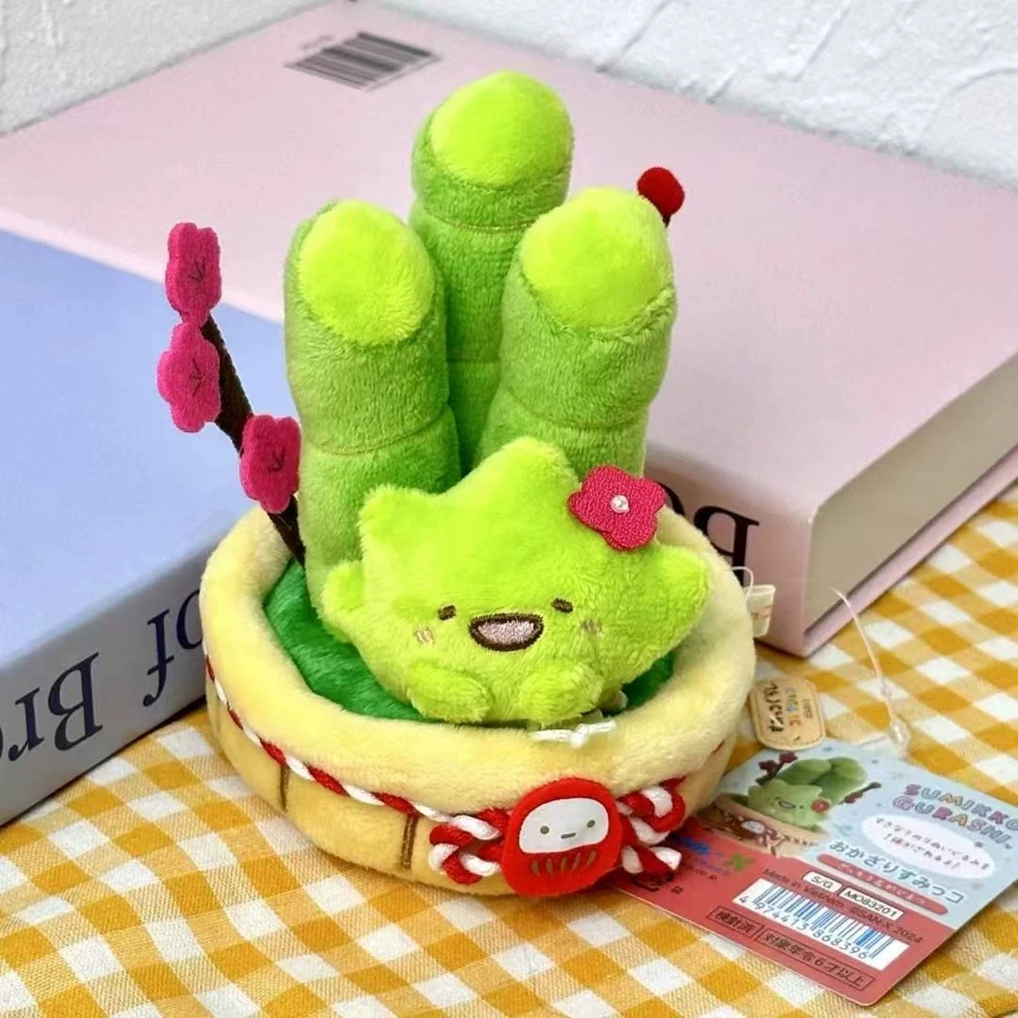 Cute Sumikkogurashi Plush Keychain Potted Plant Vegetable Kawaii AppleToast Soft Stuffed Broccoli Keychain Accessorie Gifts