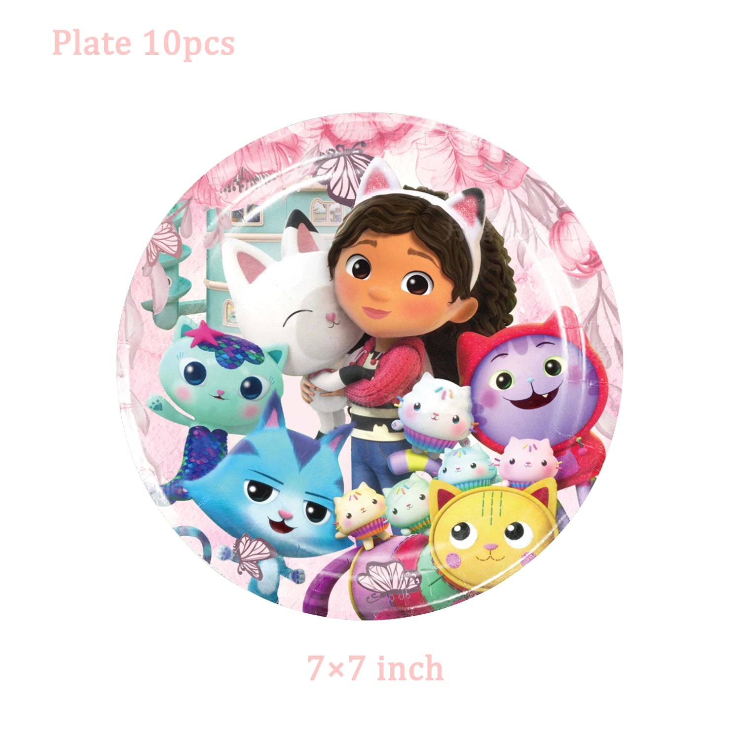 Hot Gabby Doll House Cartoon Girls Birthday Party Decorations Plate Tablecloth Paper Cup Napkin Doll House Tableware Set Gift