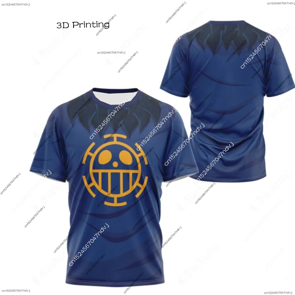 2025 New Arrivals Luffy cosplay T-shirt One Piece 3D printed Kids short-sleeved top Themed comic exhibition clothing
