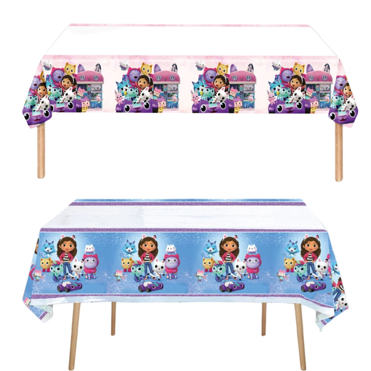 Gabby Dollhouse Tablecloth Birthday Party Decoration Gabby Disposable Table Cloth Table Cover Baby Shower Kids Party Supplies ﻿