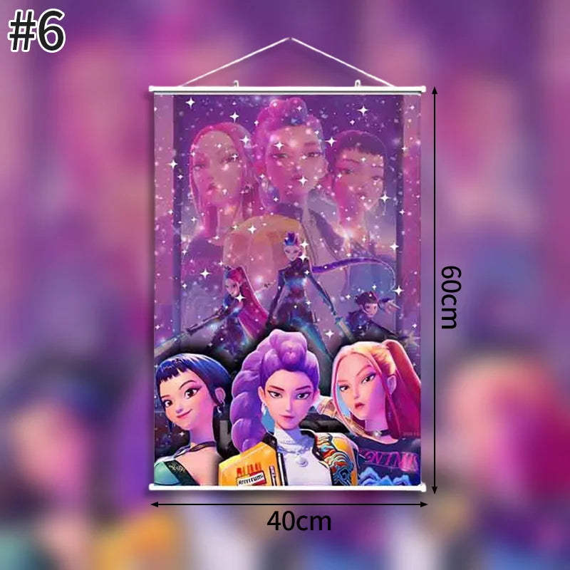 Demon Hunters Birthday Balloons Huntrix Birthday Kpop Warriors Balloons Birthday Backdrop Cloth Kpop Birthday Decor Accessiories