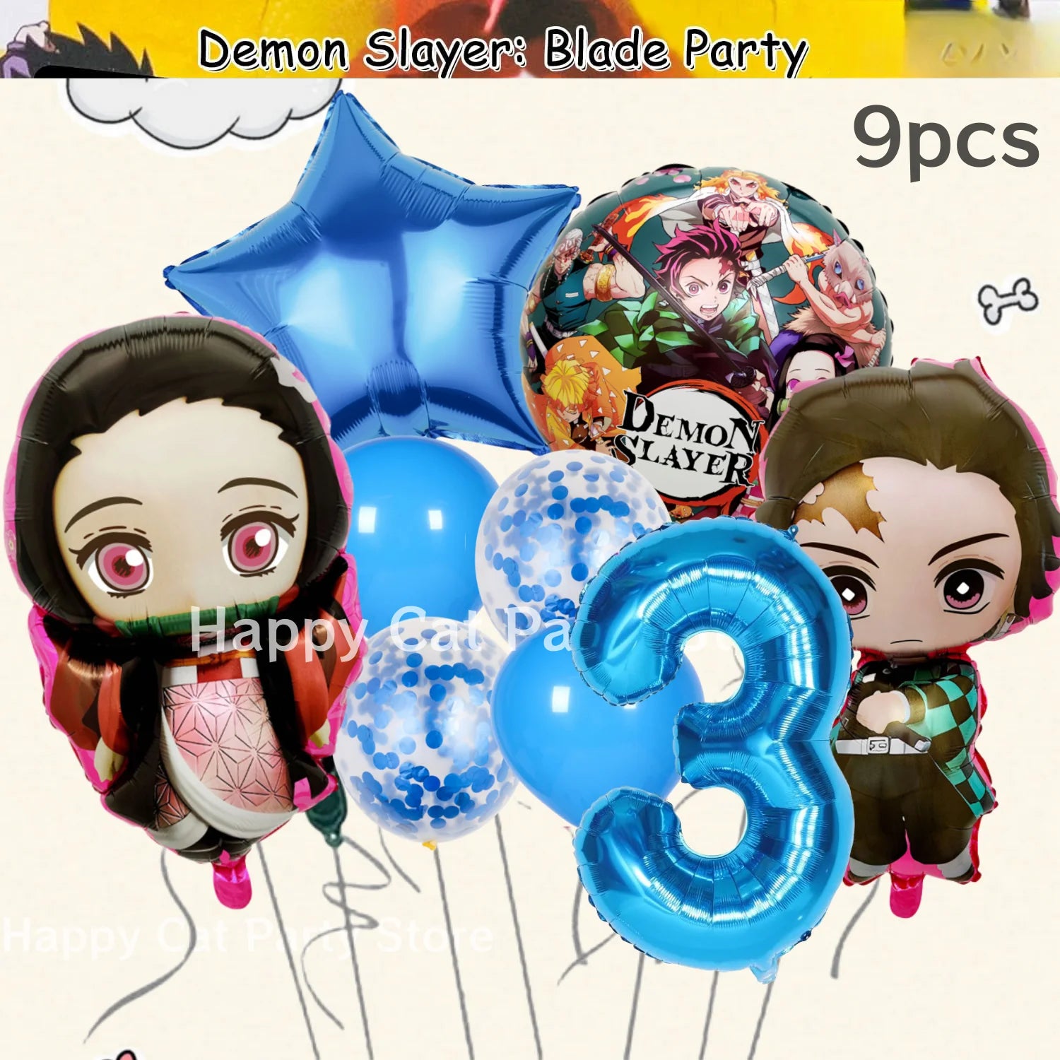 Demon Slayer Birthday Party Decor Kimetsu No Yaiba Tableware Tablecloth Plate Cup Balloon Baby Shower Kids Favors Party Supplies