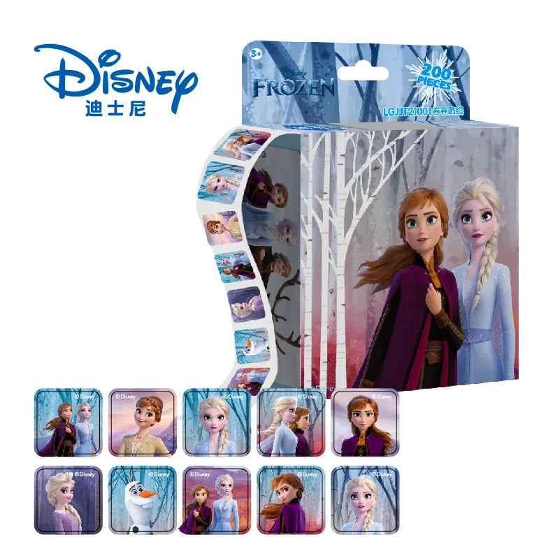 200 Sheets/Box Frozen Elsa Cartoon Pull Out Stickers Princess Mickey Mouse Minnie Sticker Girl Boy Teacher Reward Toys Gift