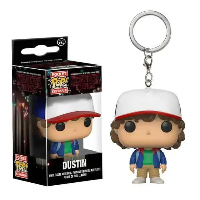 Funko Pop Pocket Keychain Eleven Robin Steve Dustin Key Ring Demogorgon Chain Model Carvinal Adults Children Toy Gift