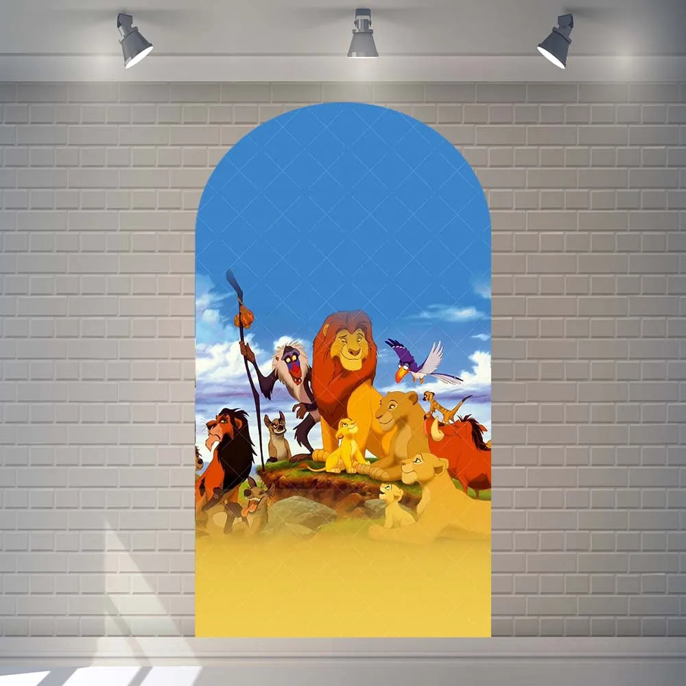 Custom Name Disney The Lion King Arch Backdrop Kids Birthday Party Cartoon Simba Decor Cover Baby Shower Photography Background
