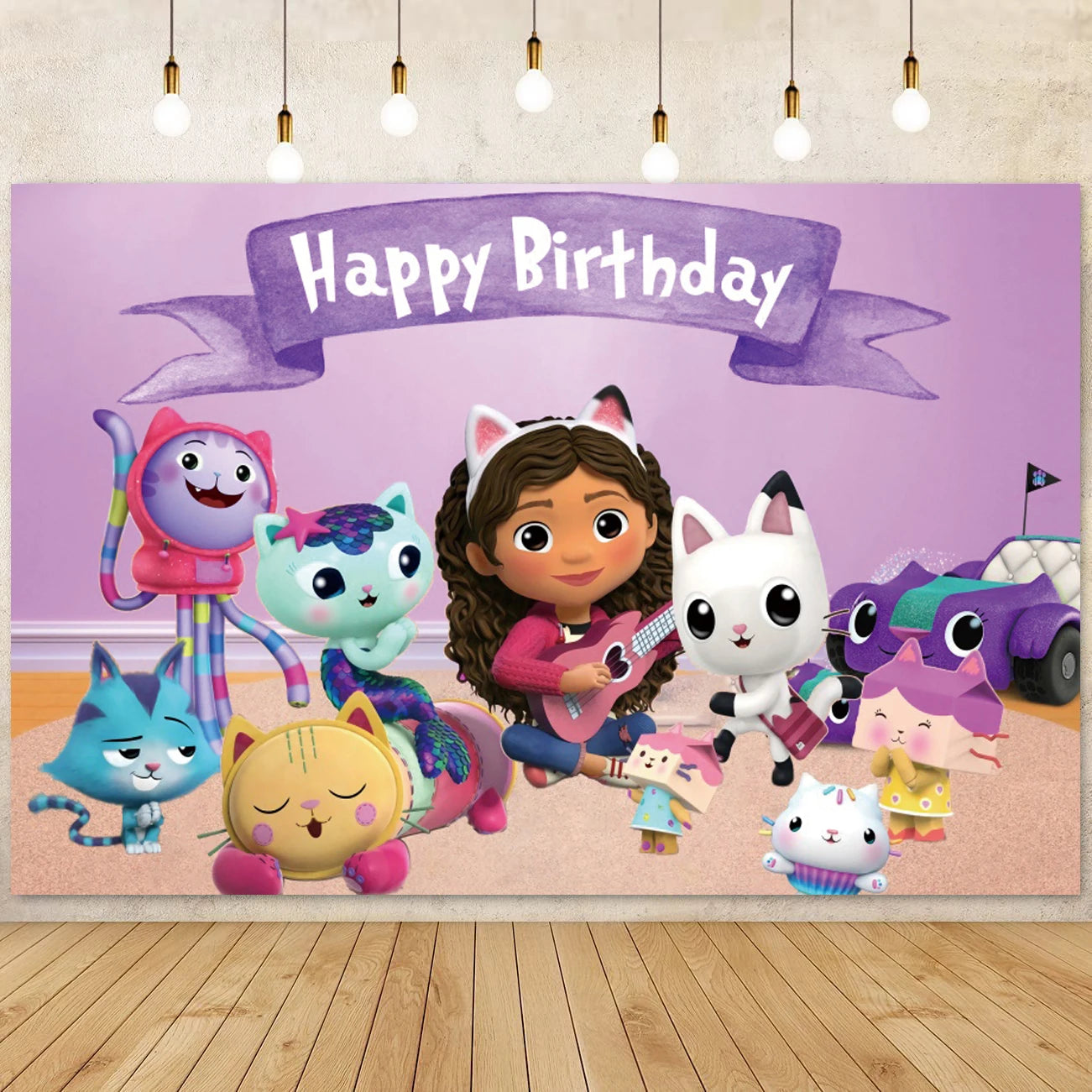 Cartoon Gabby Doll House Party Supplies Tablecloth For Kids Disposable Table Cover Favor Doll House Birthday Festival Decoration