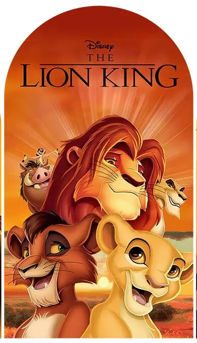 Cartoon Lion King Simba Baby Shower Arch Wall Panels Backdrop Party Supplies Boy Birthday Banner Decors Safari Jungle Background