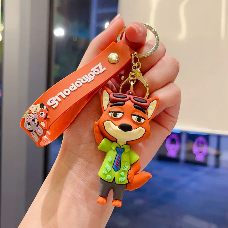 Cute Zootopia Keychain High-Quality Cute Cartoon anime Judy Hopps Officer Nick  Keychain Bag Christmas Gift Fans Party Gifts