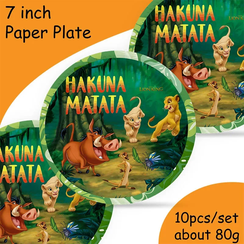Disney Lion King Graduation Theme Decorations Lion King Backdrop Disposable Tableware Baby Shower Kids Party Supplies Gift